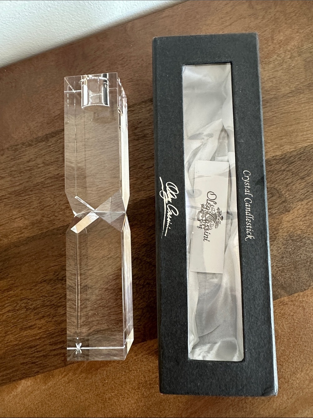 Vintage Oleg Cassini Clear Faceted Crystal Candle Holder